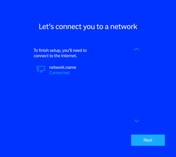 Juniper laptop setup screen for user account creation
